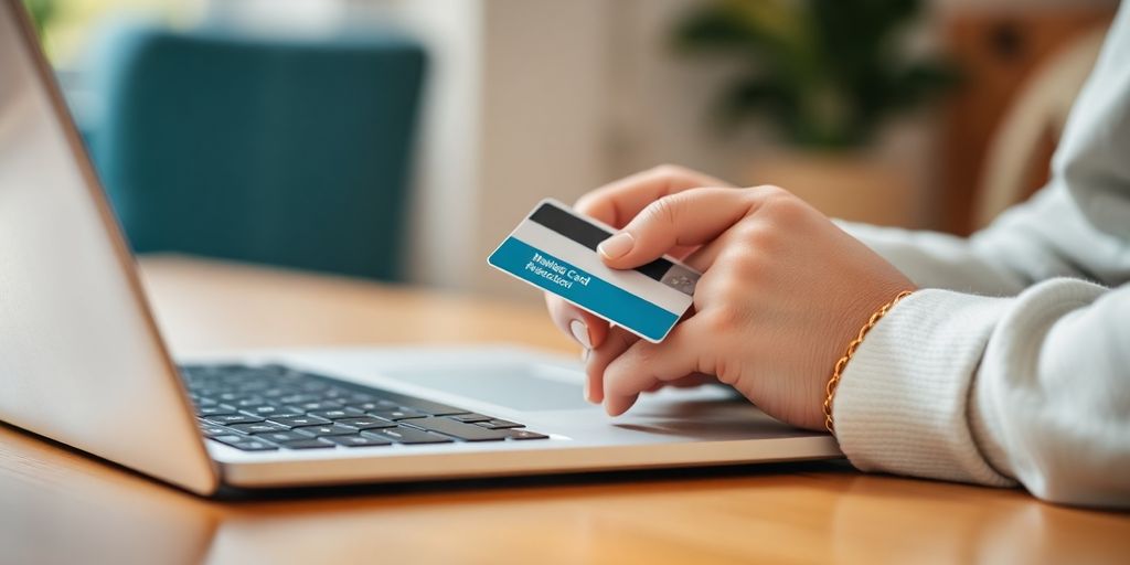 Person making an online payment with a credit card for a subscription payments