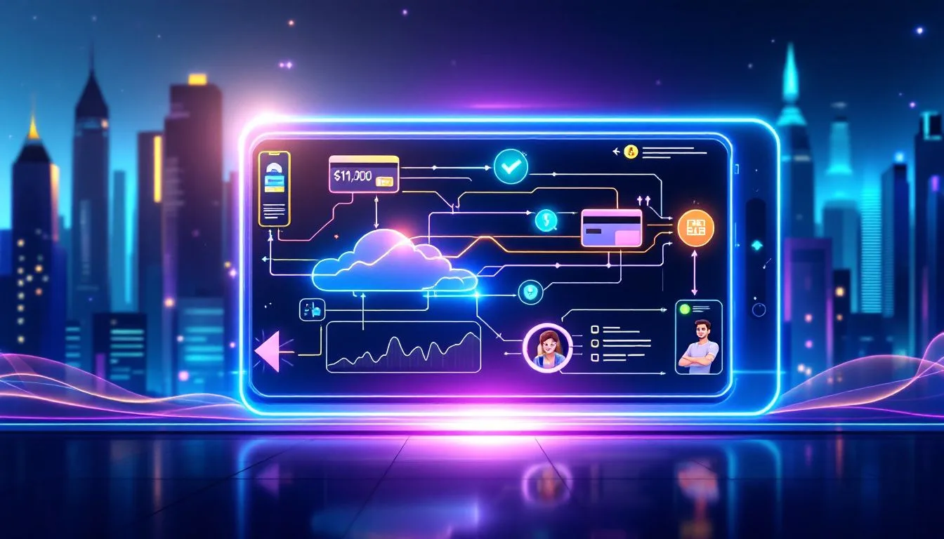 A diagram illustrating the process of how text to pay works.