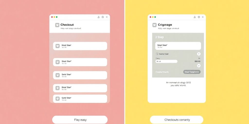 Comparison of multi-step and single-page checkout processes.