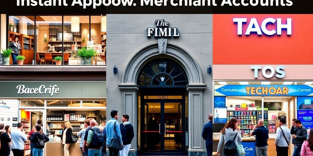 Photograph of diverse businesses benefiting from merchant accounts.