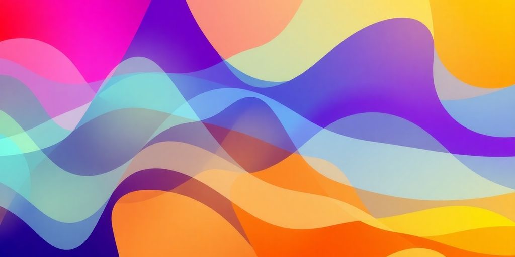 Abstract shapes and colors depicting payment data flow.