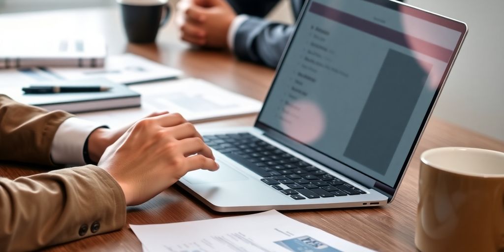 Business person examining options for merchant account setup.