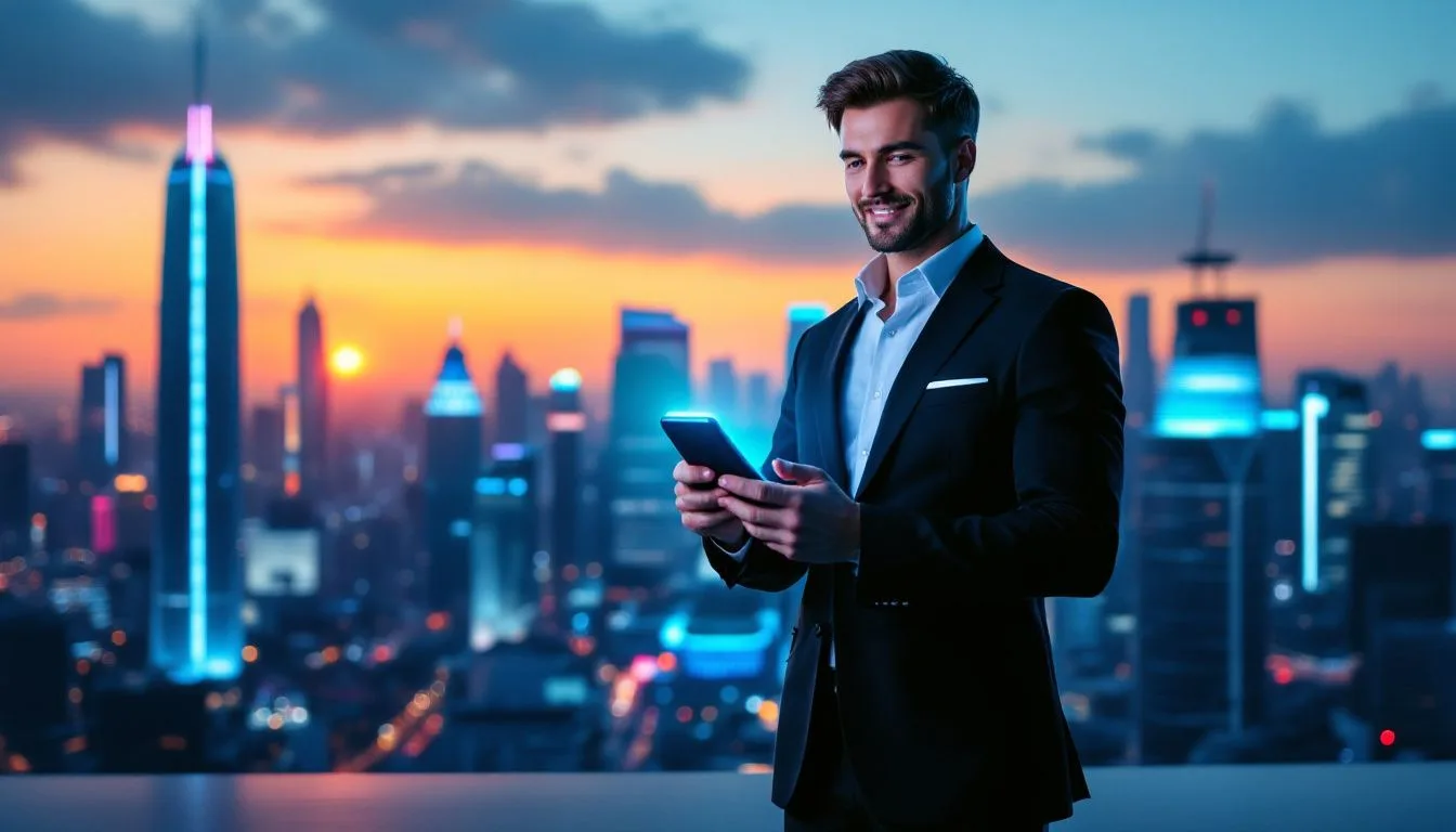 A business owner receiving timely payments through text messages.