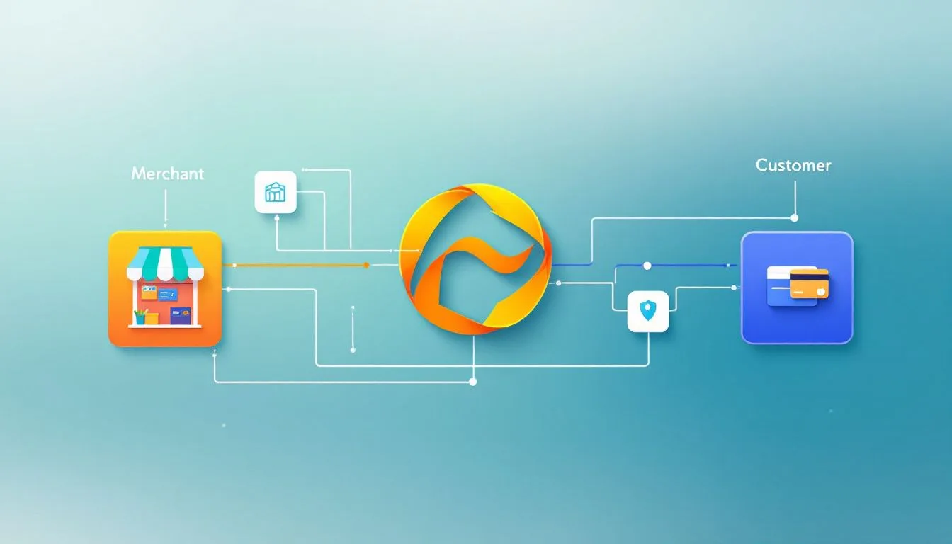 A diagram illustrating the function of a payment gateway in online payments.
