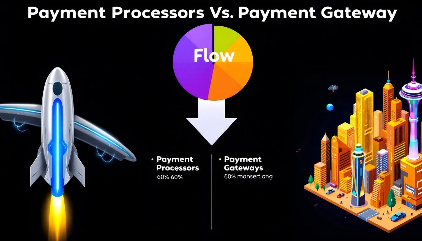 A comparison chart highlighting key differences between payment processors and payment gateways.