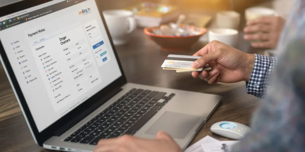 Business owner using laptop to explore payment options.