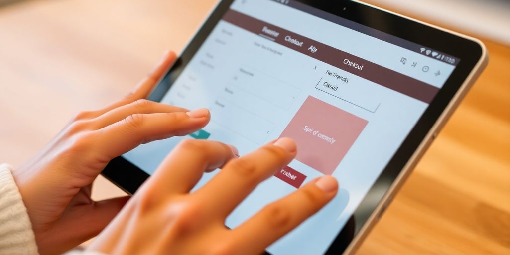 User-friendly checkout interface on a digital device.