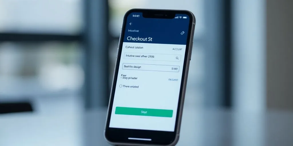 Modern checkout interface on smartphone with user-friendly design.