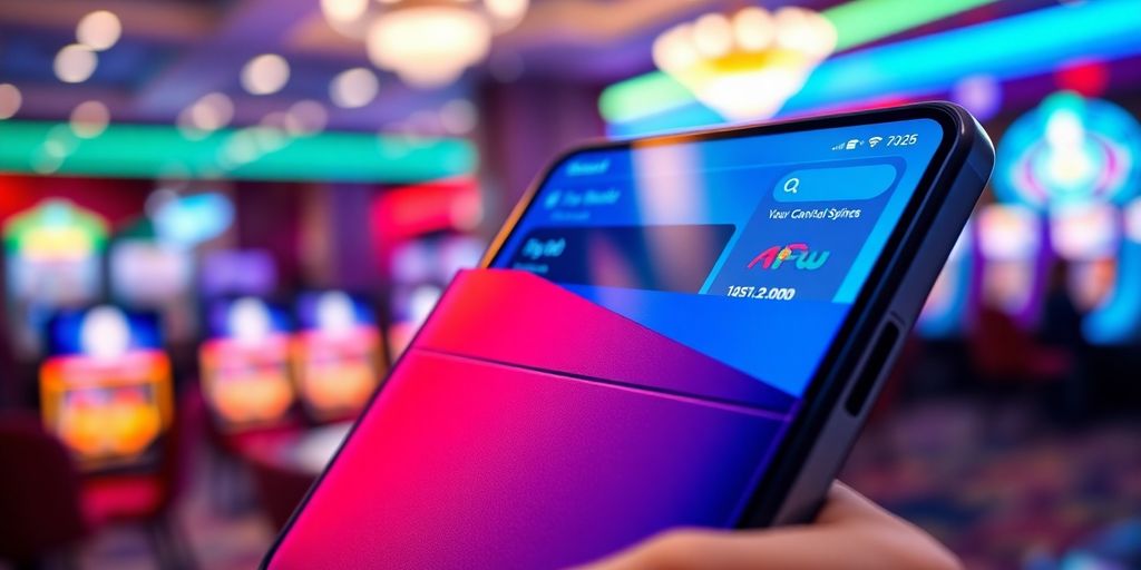 Digital wallet interface for online gambling payments.