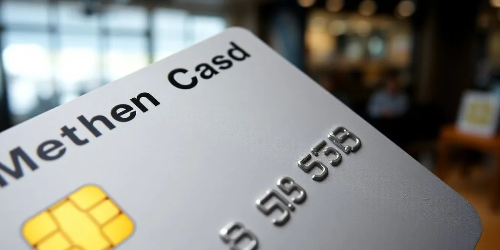 Close-up of credit card with merchant category codes visible.