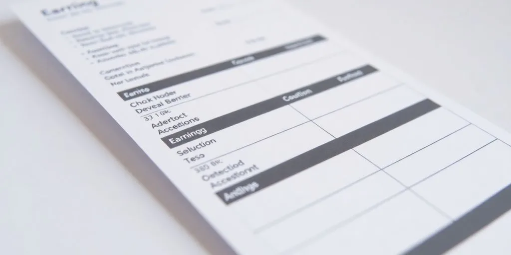 Close-up of a detailed check stub on a neutral background.