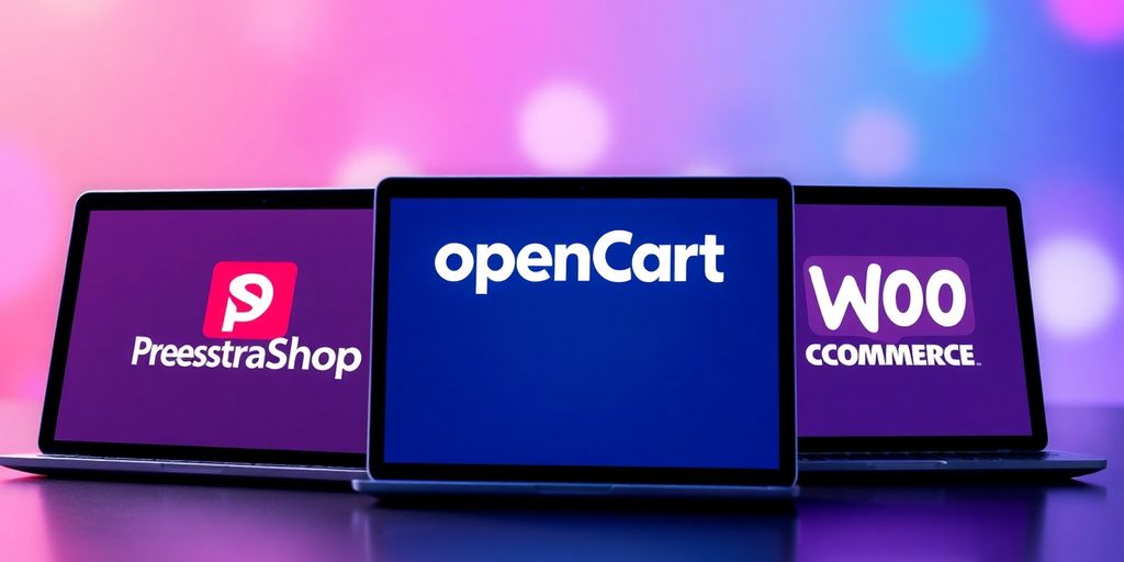 E-commerce logos on devices, representing platform flexibility.