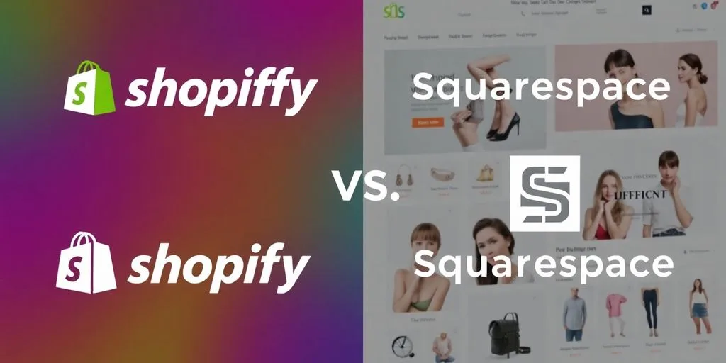 Visual comparison of Shopify and Squarespace logos for eCommerce.