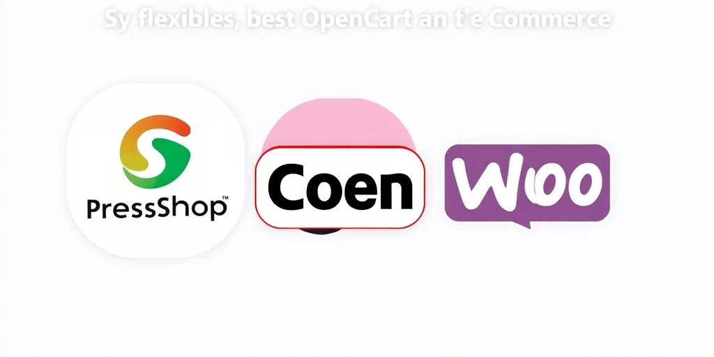 Logos of PrestaShop, OpenCart, and WooCommerce on display.