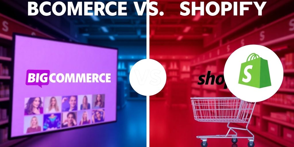 Comparison of BigCommerce and Shopify sales features in action.