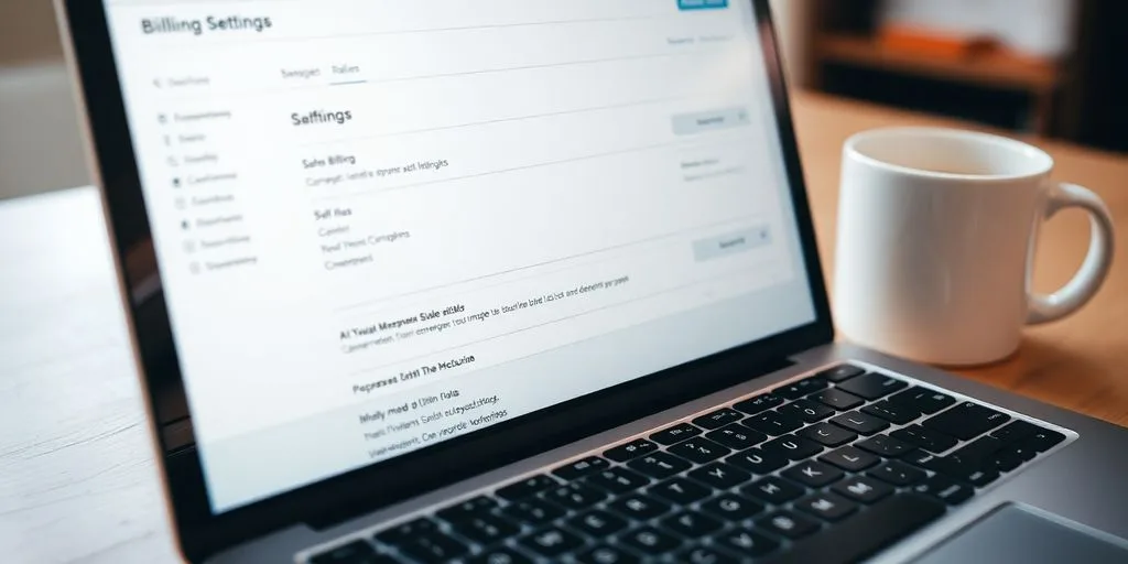 Laptop with WordPress dashboard for recurring billing settings.
