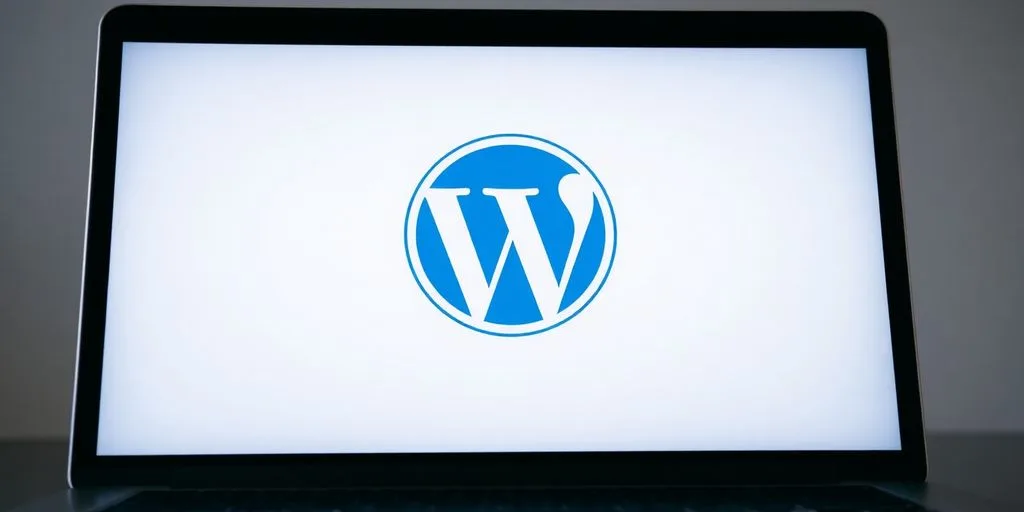 Wordpress logo on a computer screen.