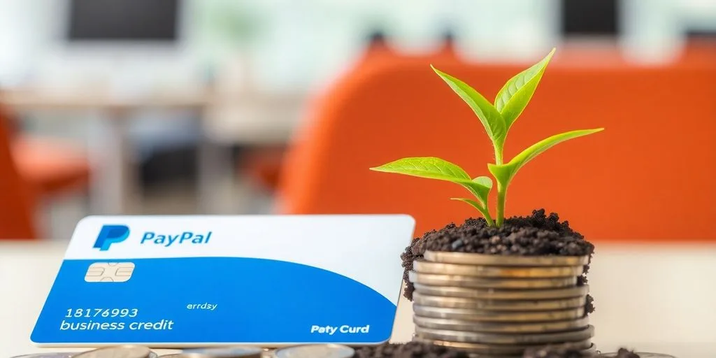 PayPal credit card, growing plant, business