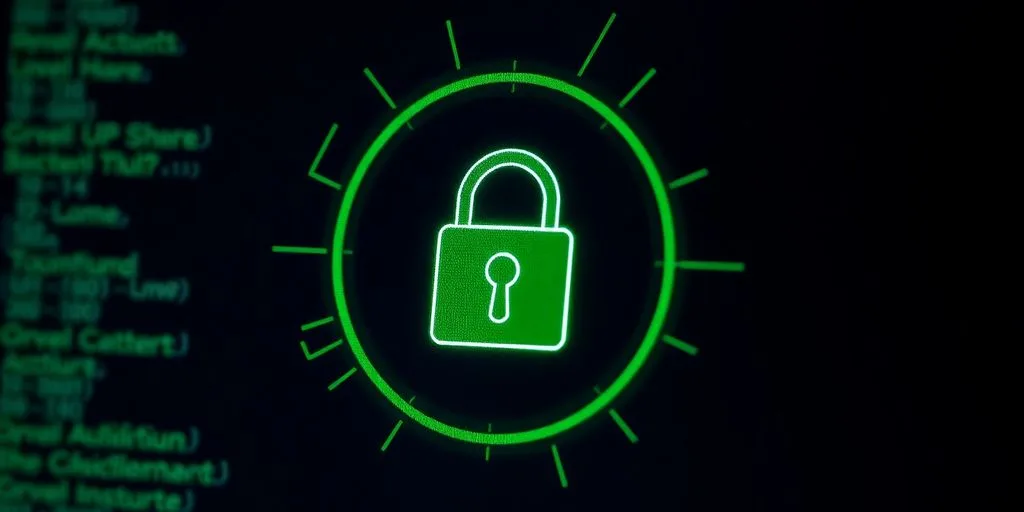 A padlock on a computer screen.