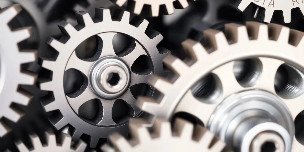 A close-up of a gear mechanism on a computer screen.