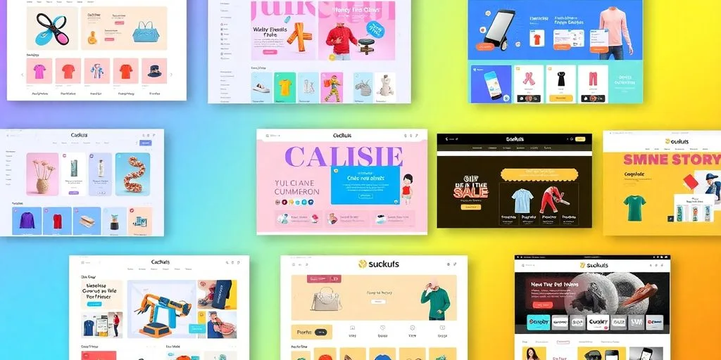 Modern e-commerce interfaces with diverse branding.