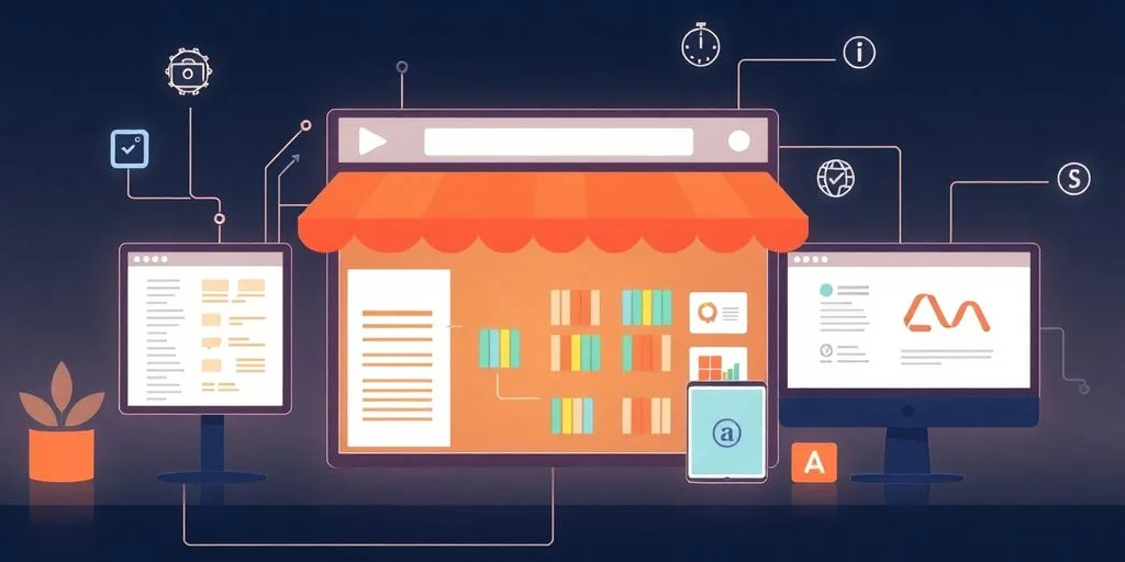 Connected digital storefront and content management interfaces.