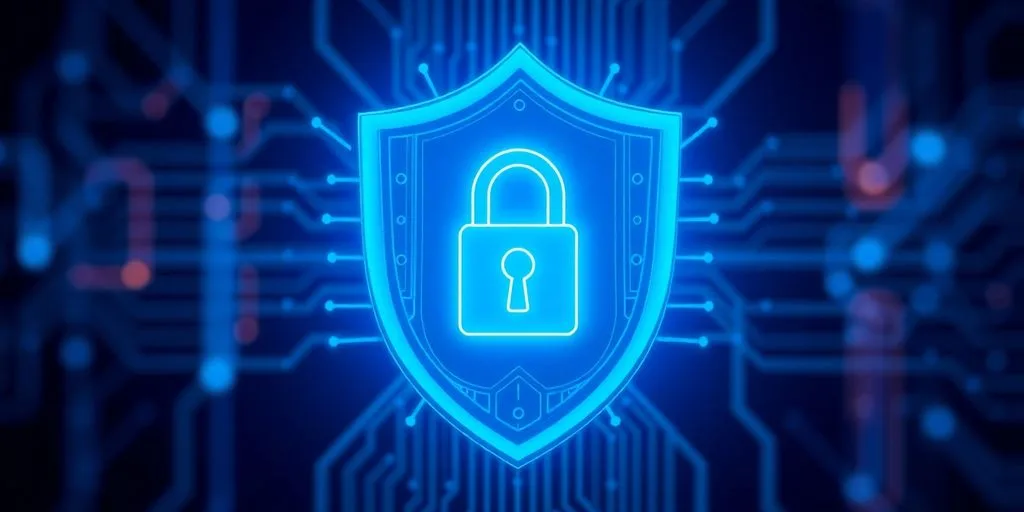 WordPress security shield with a lock icon.